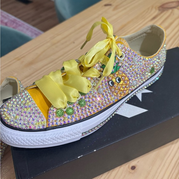 Converse Yellow and Green Crystal Pineapple Sneakers - Picture 3 of 6